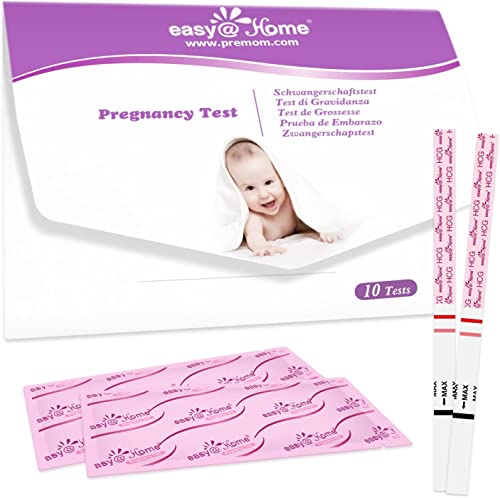 Test de Embarazo Easy@Home: 10 Pruebas de HCG 10 mIU/ml Utrasensibles para detedcciÃ³n de embarazo temperana - Desarrollado por Premom APP