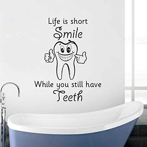 Etiqueta De La Pared Del Dormitorio ClÃ­nica Dental Flor Hogar BaÃ±o Dentista Sonrisa Arte De La Pared Mural ClÃ­nica Dental Apliques 53Cm * 42Cm