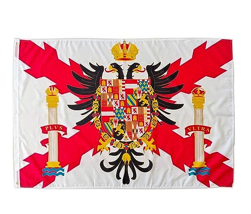 Bandera de Cruz DE BORGOÃ‘A con Ã�guila BicÃ©fala -Aguila BicÃ©fala Cruz de San AndrÃ©s150X90 CM, bandera EspaÃ±a tercios escudo imperio Carlos I
