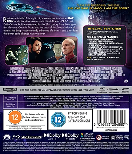 Star Trek VIII: First Contact 4K UHD [Blu-ray] [Region A & B & C]